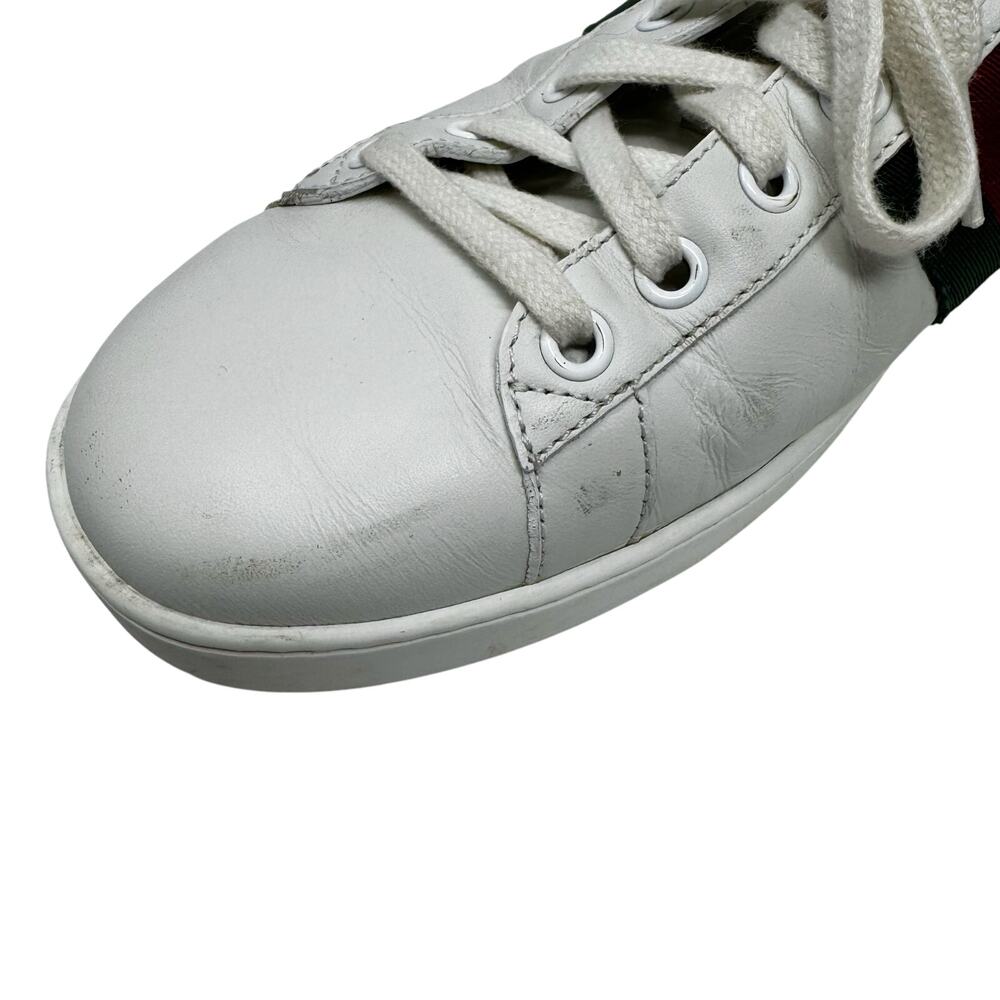 Gucci Ace Bee Sneakers White Leather Low Top EU 41 - Picture 5 of 11